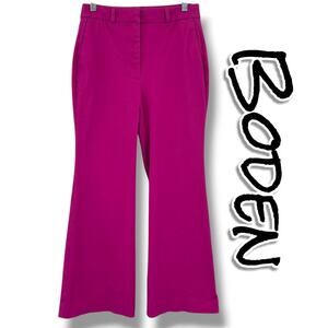 Boden Vibrant Magenta Flare Trouser Pants Bold Office Career Tailored Womens  6